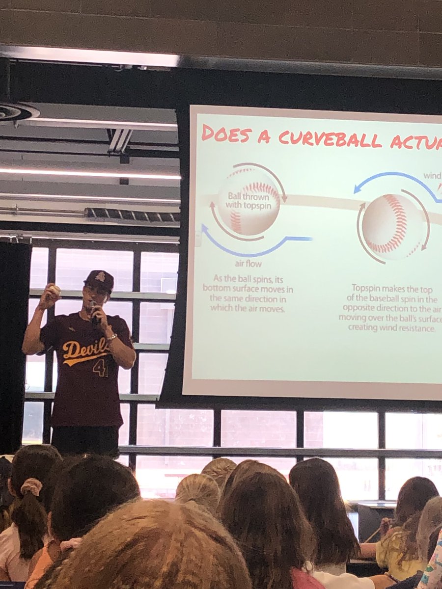 balholm's tweet photo. Thank you @cherokeeSUSD for having me out to speak to the 4th graders for STEM week. I had a remarkable time being able to share my love of physics and baseball with the kids. Proud to be a Cherokee and SUSD alum 🙌 @ASU_Baseball
@thesundevils @asuengineering @palmyraSTEM https://t.co/vdUfXJIUtM