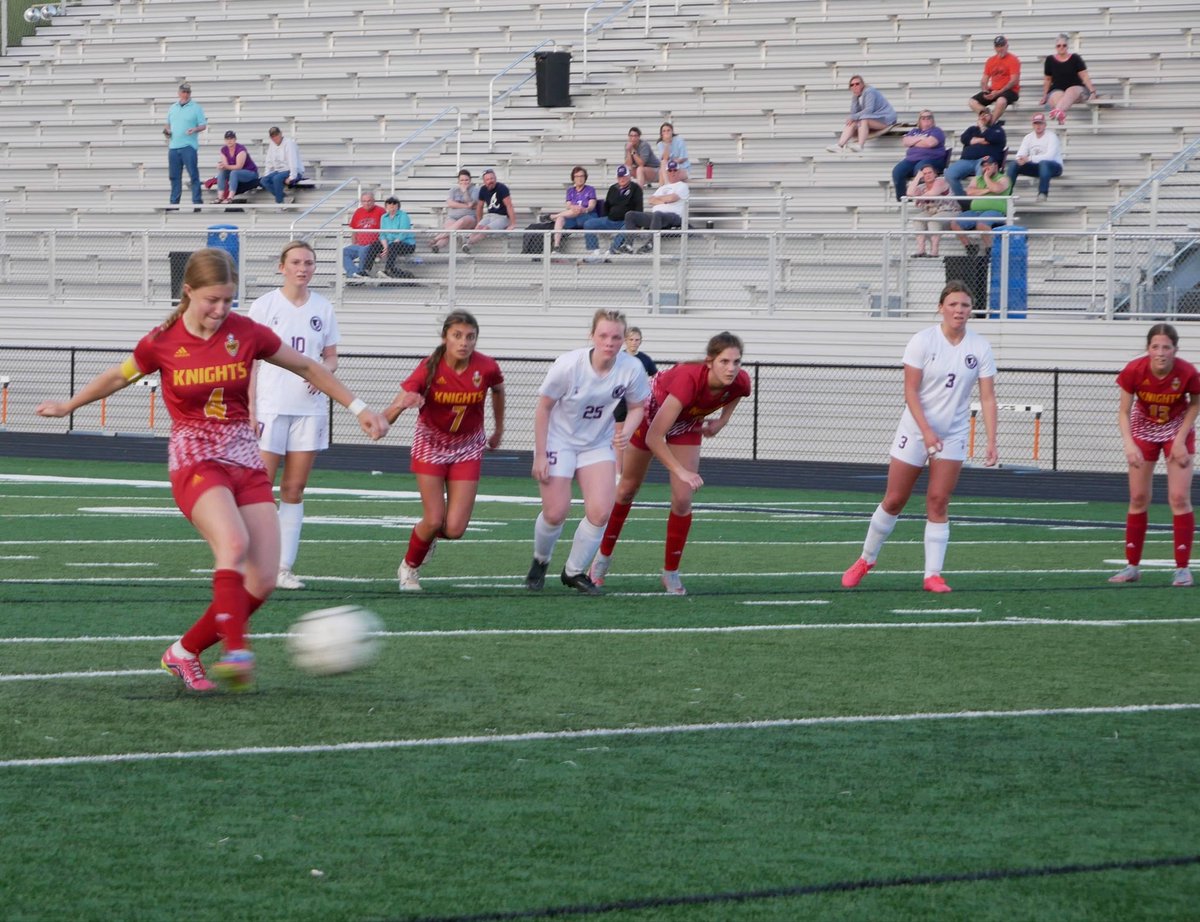 Congratulations to Cate Mayhall for breaking the single season &amp; Career goals in Kuemper Girls Soccer.