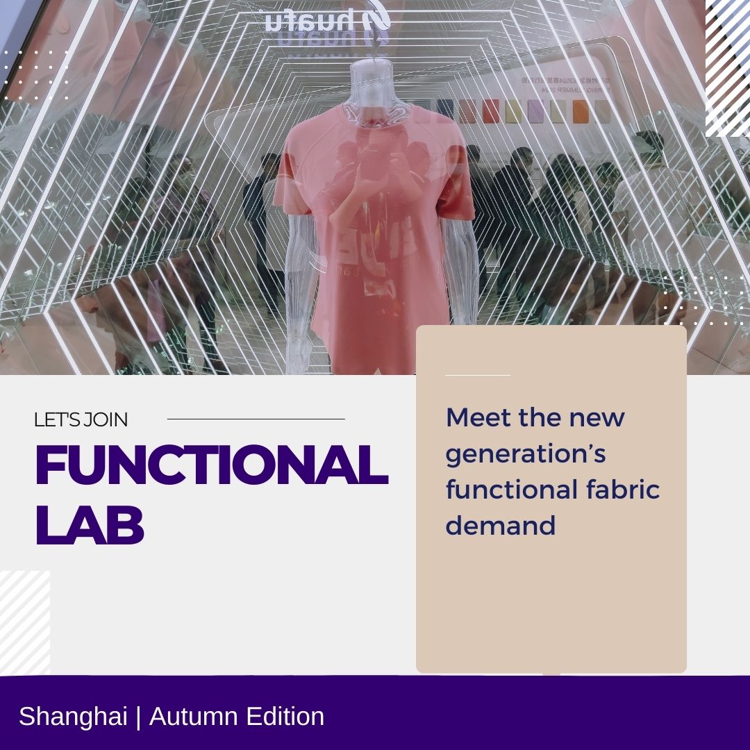 Intertextile's tweet photo. Meet the new generation’s functional fabric demand. Join Functional Lab!

CLICK below for more details:
 https://t.co/HcchHo9N33
#itsa23 #Intertextile #Intertextileapparel #Intertextileshanghai #fabrics #apparelfabrics #textileshow #textile #exhibits #exhibition #functionallab https://t.co/ge68f8L5o8
