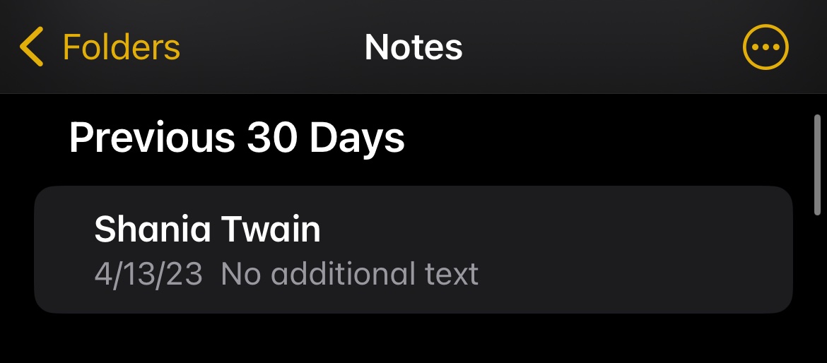 BChebs's tweet photo. Zero clue why I made a note of “Shania Twain” with no additional text on April 13th, but it must be important somehow so I’m keepin it 🤷🏻‍♂️ https://t.co/dwwom4T1He