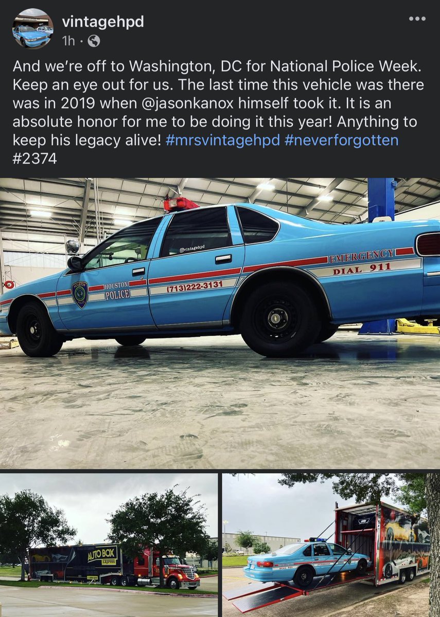 HPOUTX's tweet photo. We're excited to see our brother's car back in Washington DC for #PoliceWeek.
>> https://t.co/ul23rTckFp
#VintageHPD #HPD2374 https://t.co/UesSW3jdNX