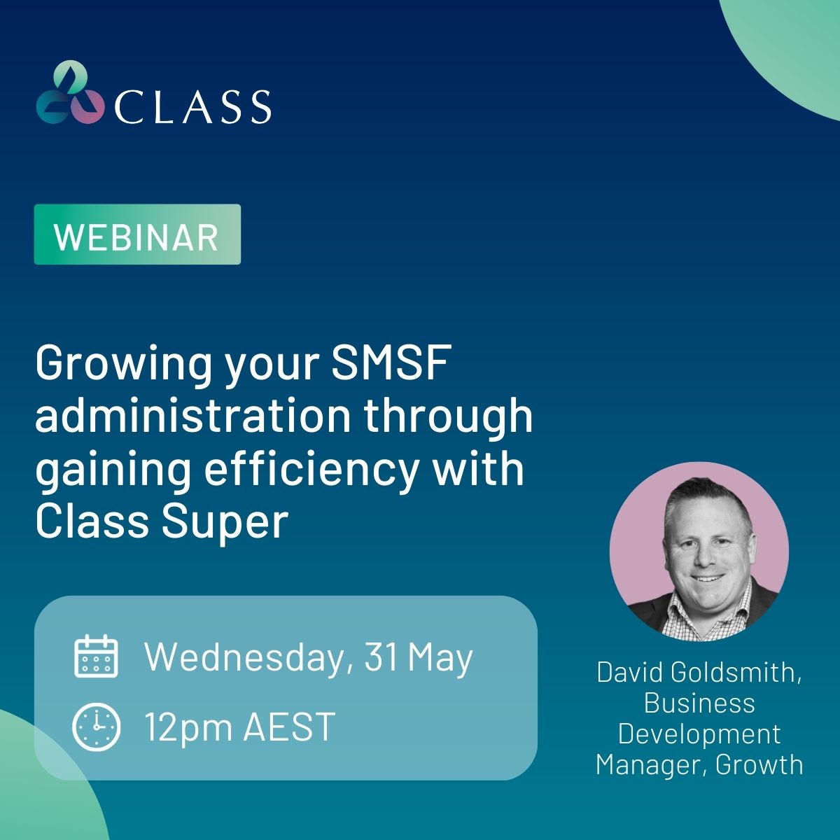 Class_Pty_Ltd's tweet photo. Class Super has everything you need to administer self-managed super funds (SMSFs) efficiently and cost-effectively. An automated solution to simplify compliance and deliver business efficiencies for your firm. Join our webinar and learn how. Register now https://t.co/YPLMUPMgLl https://t.co/C7NC8uiqpM