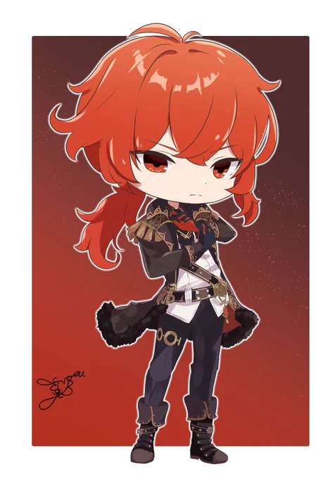 今日はディルックの旦那です!持ってるけど育ててないので育てたいと思います #ゆめうの原神イラストチャレンジ で全キャラ描く企画してます! #Genshin #原神好きさんと繋がりたい