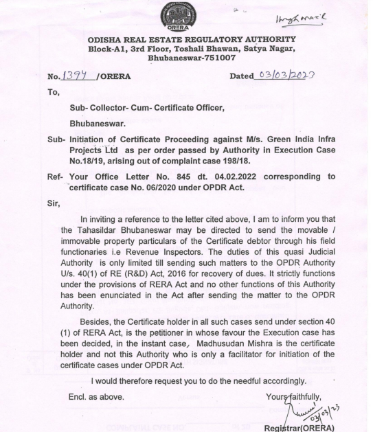 bpradhanodisha's tweet photo. The amt. recovered under OPDR Act by ADM is "NIL" in ORERA cases
The cheated homebuyer is made to run between,
@OdishaRera
#OREAT
@DMKhordha
#ADMBhubaneswar
#CivilCourt
#Tahasildar
with @rdmodisha @IgrOdisha @CMO_Odisha silent & Builders enjoying.
https://t.co/DnUtfNqp1K https://t.co/nAoC54jcEw