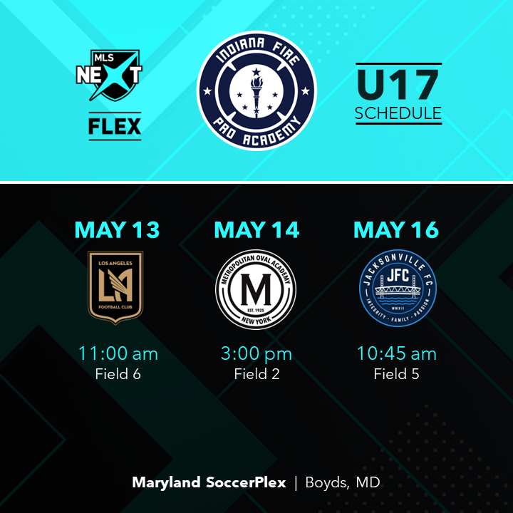 Indiana Fire Pro Academy (@indyproacademy) on Twitter photo ⚽️ <a href="/MLSNEXT/">MLS NEXT</a> Flex 
✈️Boyds, MD | May 12-16
🥇 Group Winner Advances to Playoffs
🗓️U15 | U16 | U17 | U19 Schedules ⚽️ <a href="/MLSNEXT/">MLS NEXT</a> Flex 
✈️Boyds, MD | May 12-16
🥇 Group Winner Advances to Playoffs
🗓️U15 | U16 | U17 | U19 Schedules