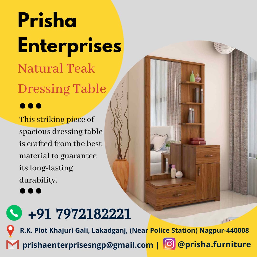 Dressing Table By Prisha Enterprises.  Contact No :- +91 7972182221 Location: R.K. Plot Khajuri Gali, Lakadganj, (Near Police Station) Nagpur-440008. Mail Id: prishaenterprisesngp@gmail.com  #dressingtable #homedecor #interior #dressingroom #bedroom #interiordesign #vanitymirror