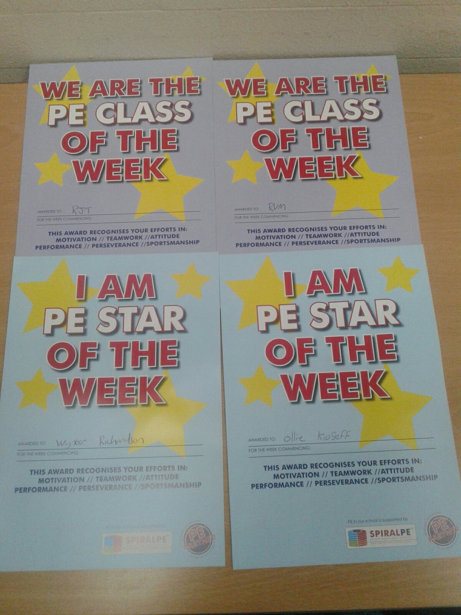 💥PE star and class of the week💥