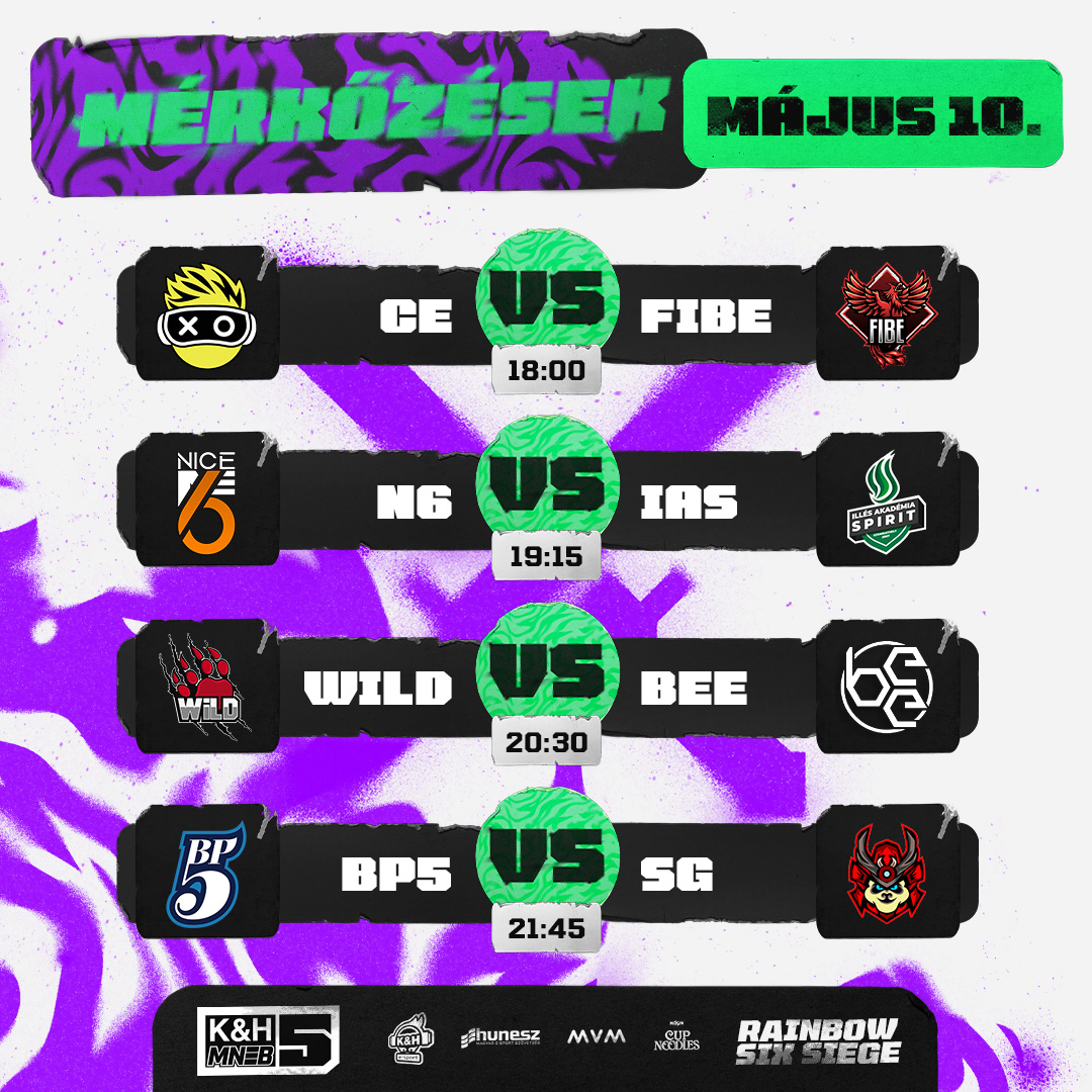 #MNEB5 #R6S Holnaptól kezdődnek a vérre menő küzdelmek a K&amp;H Magyar E-sport Bajnokság Rainbow Six Siege versenyében.
18:00-tól a twitch.tv/th3rxckstar csatornán követhetitek az eseményeket,

#KHBANK #MVMFORYOU Esport1 <a href="/esportmilla/">Esportmilla</a> #Nissin
