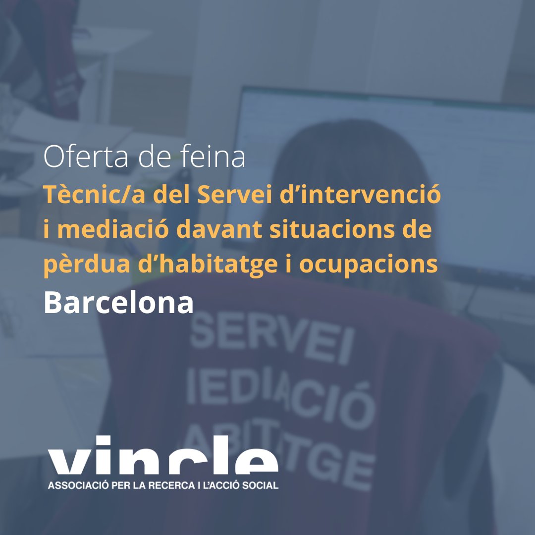 assocVINCLE's tweet photo. 📢 OFERTA DE FEINA
📄 Tècnic/a servei SIPHO
📌 Barcelona
📅 Candidatures fins el 26/5/23
🔎 Incorporació immediata
👉 Més info: https://t.co/awGfmlLvLs
#treball #oferta #feina #sipho #barcelona #habitatge #mediacio #intervencio #tercersector #social #acciosocial https://t.co/LS5S8t4o2w
