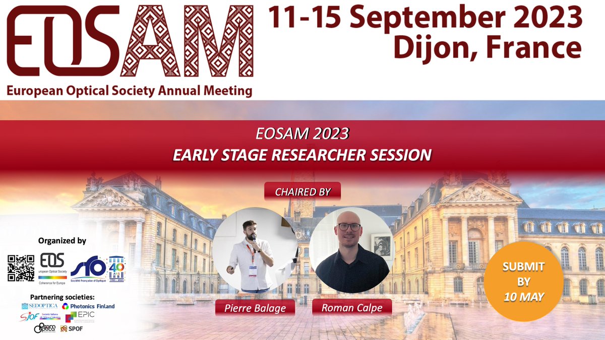 Join the Early Stage Researcher Session at #EOSAM2023 designed for researchers in their first four years of research who have not yet earned a doctoral degree. This is a great opportunity to share your ideas and scientific achievements, receive feedback, and network with peers.
