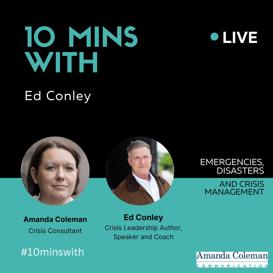 Amanda Coleman (@amandacomms) on Twitter photo Something to start your week. My latest #10minswith was a fascinating chat with <a href="/Conley1Edward/">Edward L. Conley</a> who worked with FEMA for almost 30 years.
Thanks for your time Ed.
Find out what he had to say here:
youtu.be/pWFXDpO_1Mg
#crisiscomms #crisismanagement Something to start your week. My latest #10minswith was a fascinating chat with <a href="/Conley1Edward/">Edward L. Conley</a> who worked with FEMA for almost 30 years.
Thanks for your time Ed.
Find out what he had to say here:
youtu.be/pWFXDpO_1Mg
#crisiscomms #crisismanagement