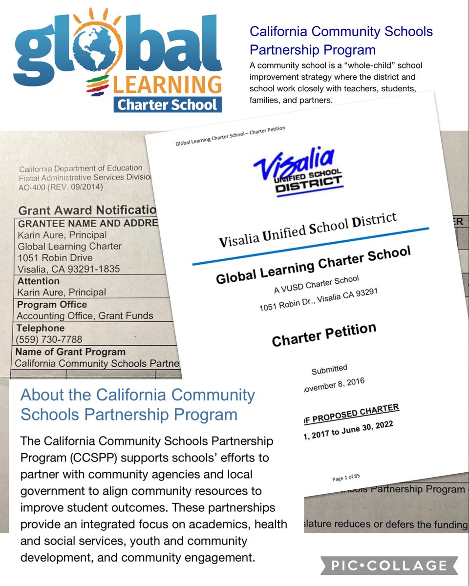 GLC's charter development committee envisioned a "whole child" approach to learning embedded with community involvement &amp; partnerships. Today, we received the GAN for CA's Community Schools planning grant - bringing us closer than ever to realizing that vision! #1VisaliaConnected