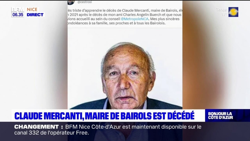 Claude Mercanti, maire de Bairols, est mort à l'âge de 77 ans