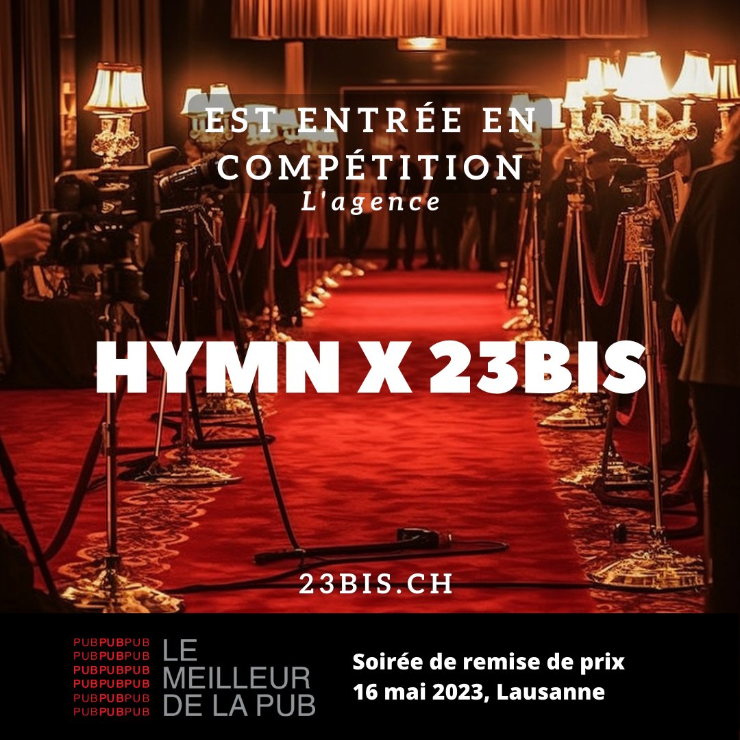 Nous avons le plaisir de vous annoncer que l'agence <a href="/23bis_/">23bis</a> est entrée en compétition 🏆
 #mdp23 #lemdp23 #meilleurde #23bis_ lemeilleurdelapub.ch/la-8e-edition-…
