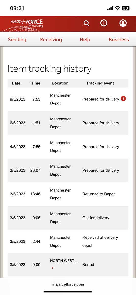 Boweyes's tweet image. I wonder if @parcelforce will deliver my “next day” parcel on the 5th time lucky today 🤷🏼‍♂️ think I’ll be avoiding them going forward! #parcelforce