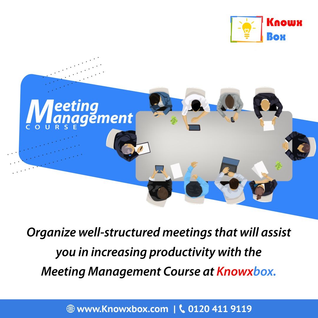Want to make your meetings productive and efficient?  Then you are at the right place with Knowxbox Meeting Management Course.
Contact us:- knowxbox.com/kbapp/course/v…

#meetingmanagement #meetingmanagementskills #meetingmanagementtraining #trainingonline #Knowxbox