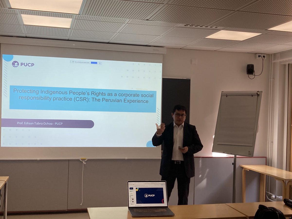 Continuing Inclusion seminar with #EdisonTabraOchoa from #PUCP on #IndigenousPeople #Rights as #CorporateSocialResponsability, because “with great #power comes great #responsibilities” (Roosevelt)