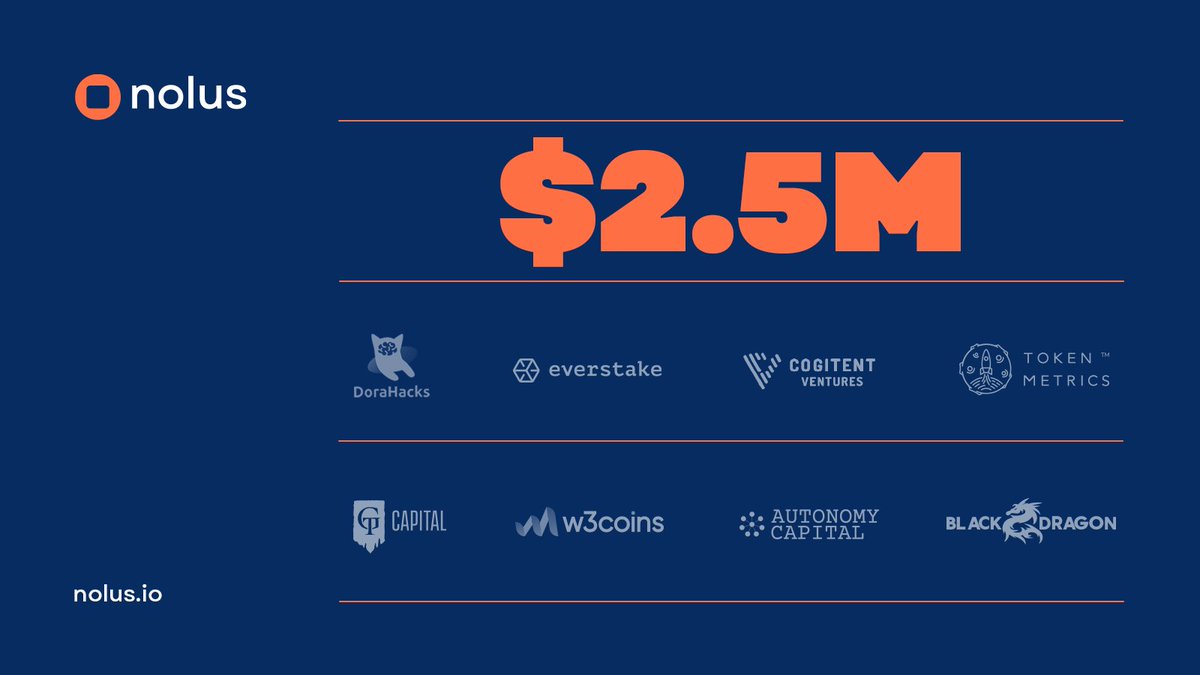 The $2.5M pre-seed and seed funding rounds will ensure #Nolus' bright future🔅
The recently concluded $20M valuation seed funding is backed by <a href="/DoraHacks/">DoraHacks</a> <a href="/everstake_pool/">Everstake</a> <a href="/CogitentV/">Cogitent Ventures</a> <a href="/tmventuresfund/">Token Metrics Ventures</a> <a href="/tokenmetricsinc/">Token Metrics</a> <a href="/gtcapital_/">GT Capital</a> <a href="/w3coins_io/">w3coins</a> <a href="/AutonomyCapitaI/">Autonomy.Capital</a> <a href="/BlackDragon_io/">BlackDragon</a> &amp; others