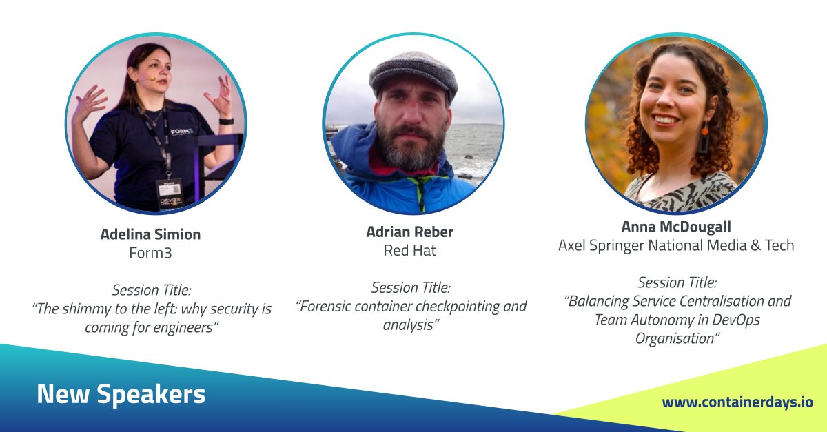 ContainerDays (@condayseu) on Twitter photo Are you ready for #CDS23? Welcome <a href="/classic_addetz/">Adelina Simion ๐ท๐ด๐ฉ๐ฐ๐ฌ๐ง</a> from <a href="/Form3Tech/">Form3 Engineering</a>
, <a href="/adrian__reber/">Adrian Reber</a> from <a href="/RedHat/">Red Hat</a>, and <a href="/AnnaJMcDougall/">Anna McDougall</a> from AxelSpringerNational Media&Tech as speakers for <a href="/ConDaysEU/">ContainerDays</a> ๐๐ข
More info on the agenda and speakers - bit.ly/3M5oAxR
#CDS23 #GoingtoCDS23 Are you ready for #CDS23? Welcome <a href="/classic_addetz/">Adelina Simion ๐ท๐ด๐ฉ๐ฐ๐ฌ๐ง</a> from <a href="/Form3Tech/">Form3 Engineering</a>
, <a href="/adrian__reber/">Adrian Reber</a> from <a href="/RedHat/">Red Hat</a>, and <a href="/AnnaJMcDougall/">Anna McDougall</a> from AxelSpringerNational Media&Tech as speakers for <a href="/ConDaysEU/">ContainerDays</a> ๐๐ข
More info on the agenda and speakers - bit.ly/3M5oAxR
#CDS23 #GoingtoCDS23