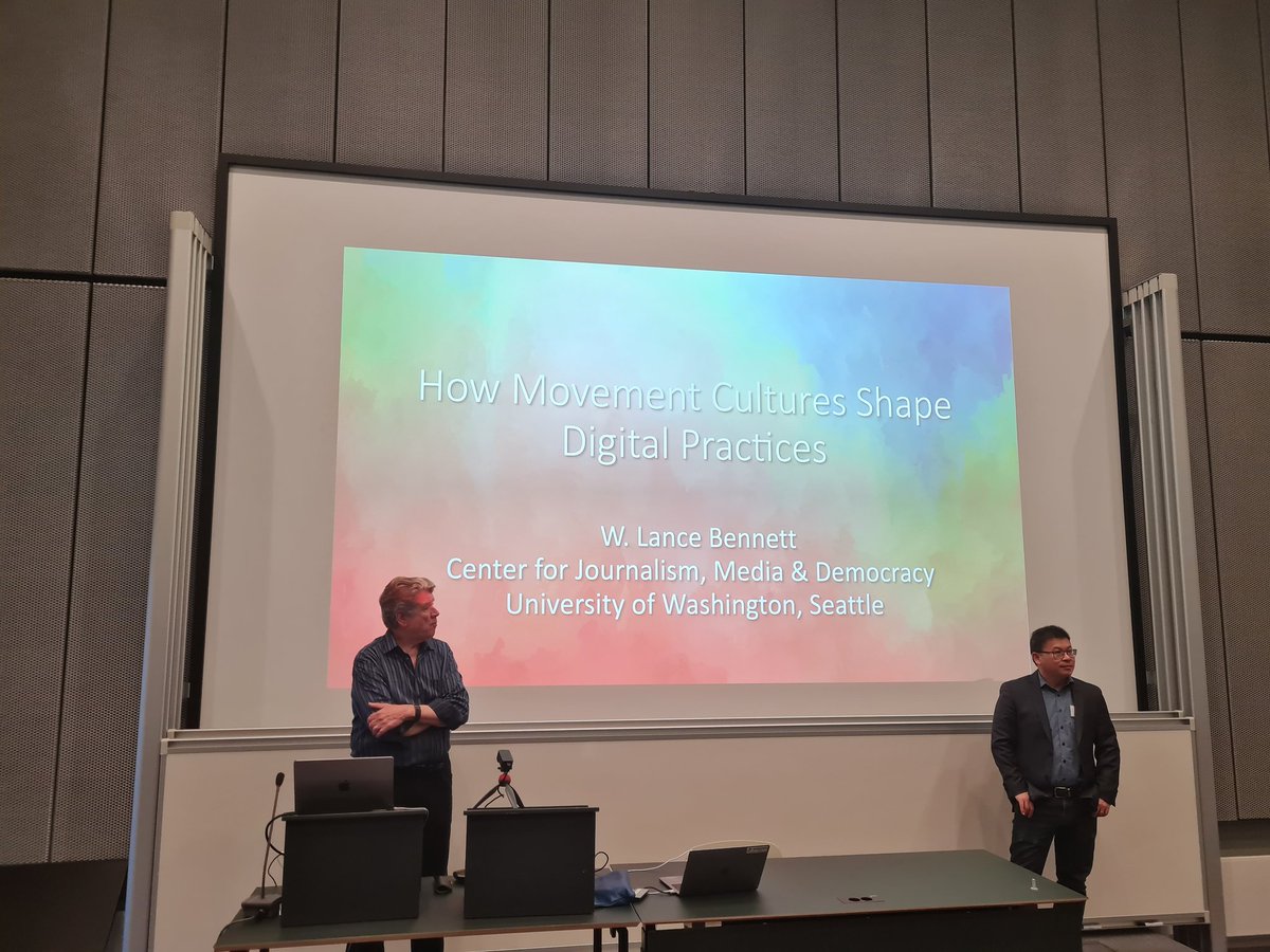 Day 2 of #TiM2023 begins with Lance Bennett's keynote on how movement cultures shape digital cultures ✨