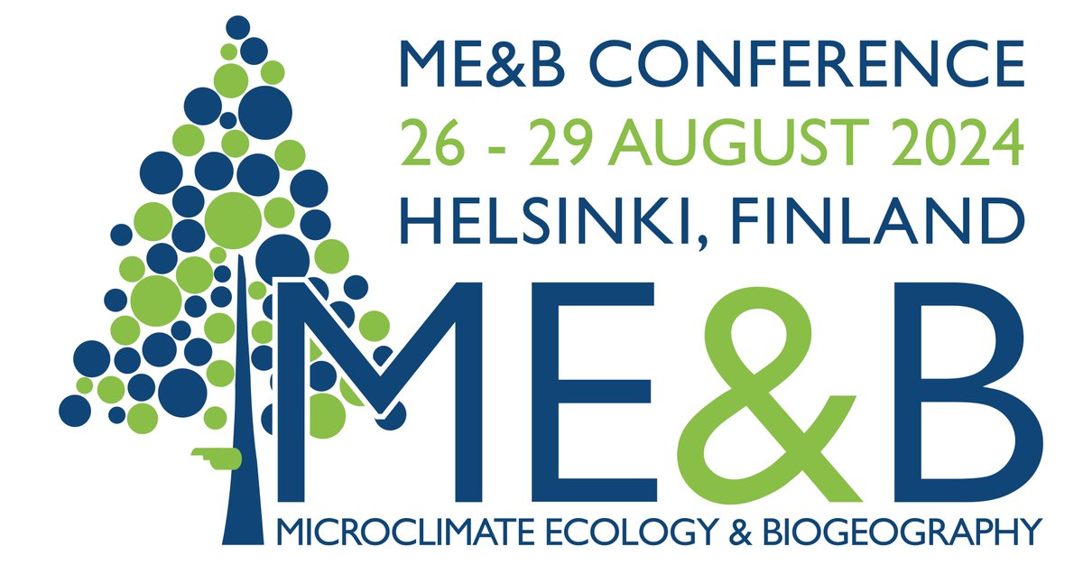 SAVE THE DATE! The 2nd international conference on microclimate ecology and biogeography will be held 26.-29.8.2024 in Helsinki, Finland. Stay tuned for information on registration and abstract submission. See you there! meb2024.com #meb2024