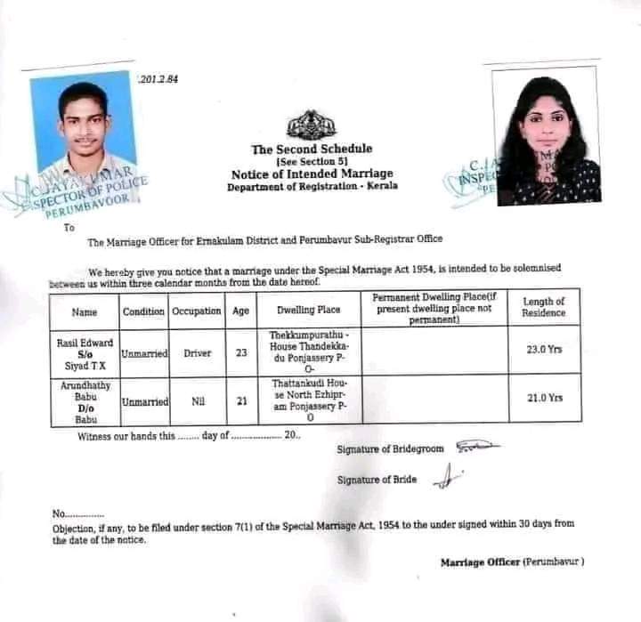 Divorce Certificate Kerala India