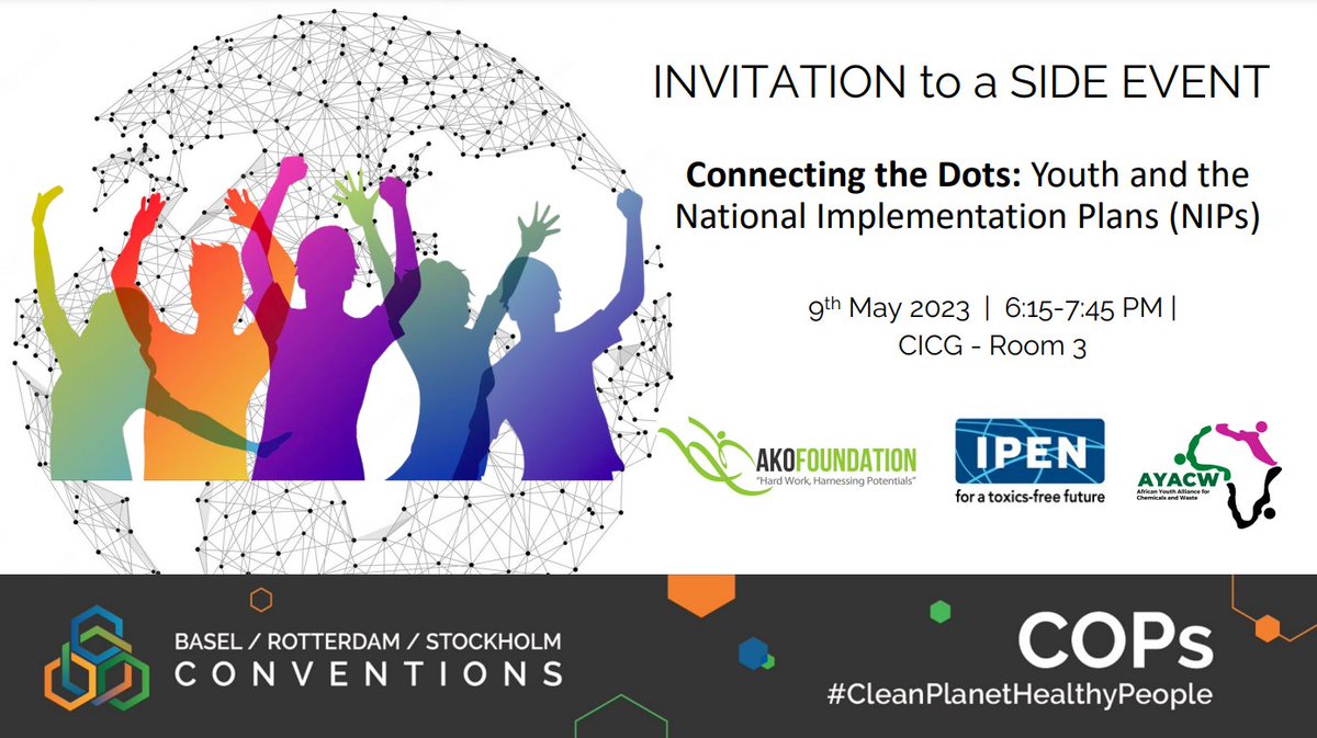brsmeas's tweet photo. 18h15-19h45
- Chrysotile: Helping local communities (organized by the International Chrysotile Association)

- Connecting the dots: Youth and the National Implementation Plans - NIPs (organized by @akofoundation &amp; @ToxicsFree)

Or join via WebEx 💻 https://t.co/oGKl0p5Orn https://t.co/Wjv5MnHBkY