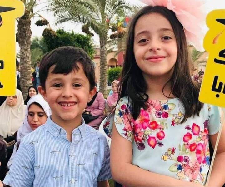 These two beautiful kids, Mayar and Ali, along with their father and mother, were brutally murdered in an Isr*eli airstrike on their family home in Gaza this early morning. #GazaUnderAttack