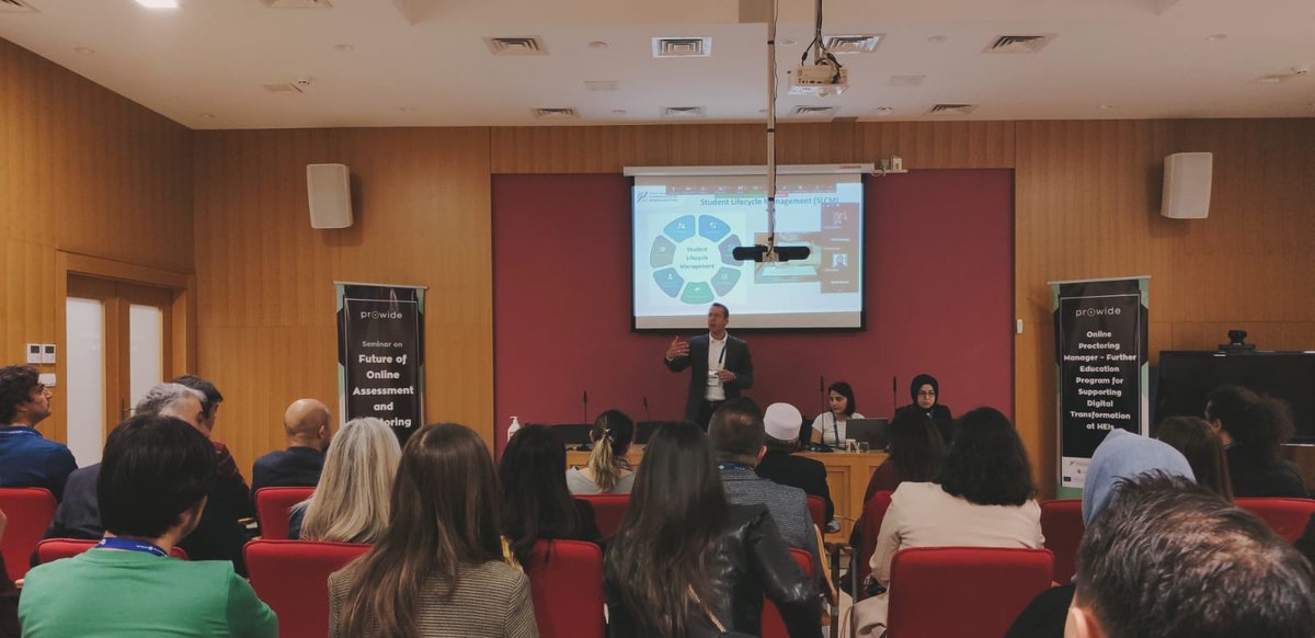 PROWIDE4's tweet photo. A productive final transnational project partner meeting of @EUErasmusPlus @PROWIDE4 project was held at @Anadolu_Univ in #Turkey, Eskisehir, followed by a great interactive hybrid Multiplier event on “Future of Online Assessment and Proctoring”. 🇹🇷
Some work still ahead!🤩 https://t.co/CfxD81gYZy