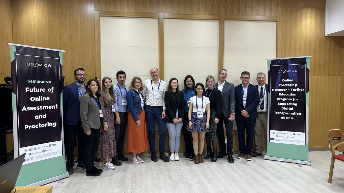 PROWIDE4's tweet photo. A productive final transnational project partner meeting of @EUErasmusPlus @PROWIDE4 project was held at @Anadolu_Univ in #Turkey, Eskisehir, followed by a great interactive hybrid Multiplier event on “Future of Online Assessment and Proctoring”. 🇹🇷
Some work still ahead!🤩 https://t.co/CfxD81gYZy