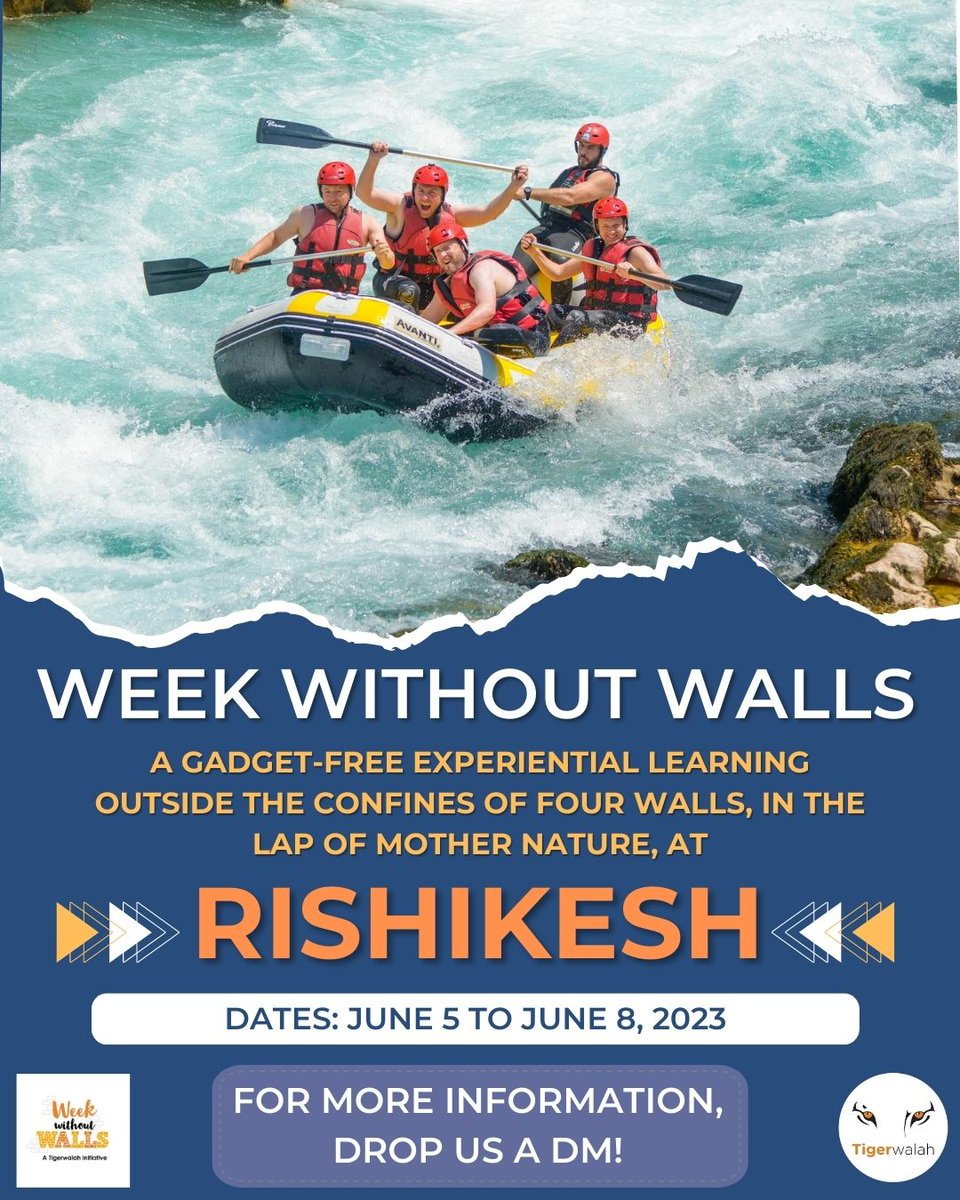 In this new #WeekWithoutWalls #summercamp, we focus on #adventure activities such as #camping, #trekking, #rafting, and much more - and what better to have such #adventureactivities than #Rishikesh, #Uttarakhand, the adventure capital of #India!

Drop us a DM to know more!
