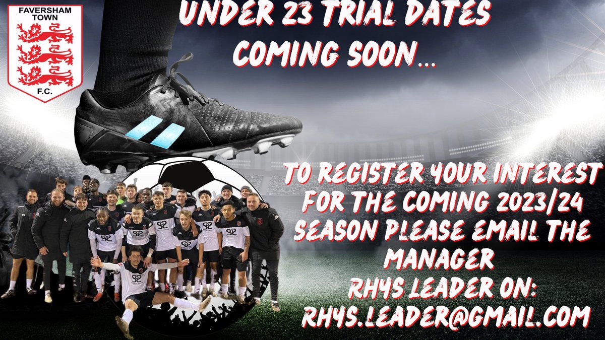 Do you want to be part of a successful U23s set up? If so register your interest now…..
Trials dates coming soon!

#yourtownyourclub #pathwaytofirstteam #believeinyouth