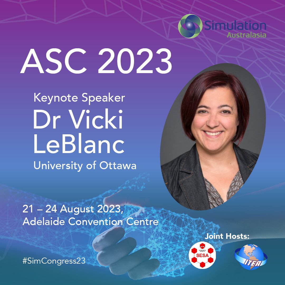 We are excited to announce the first of our many keynote speakers for the ASC 2023, Dr Vicki LeBlanc

 REGISTER TODAY for #SimCongress23: tas.currinda.com/register/event… #HealthSIM #hcsim