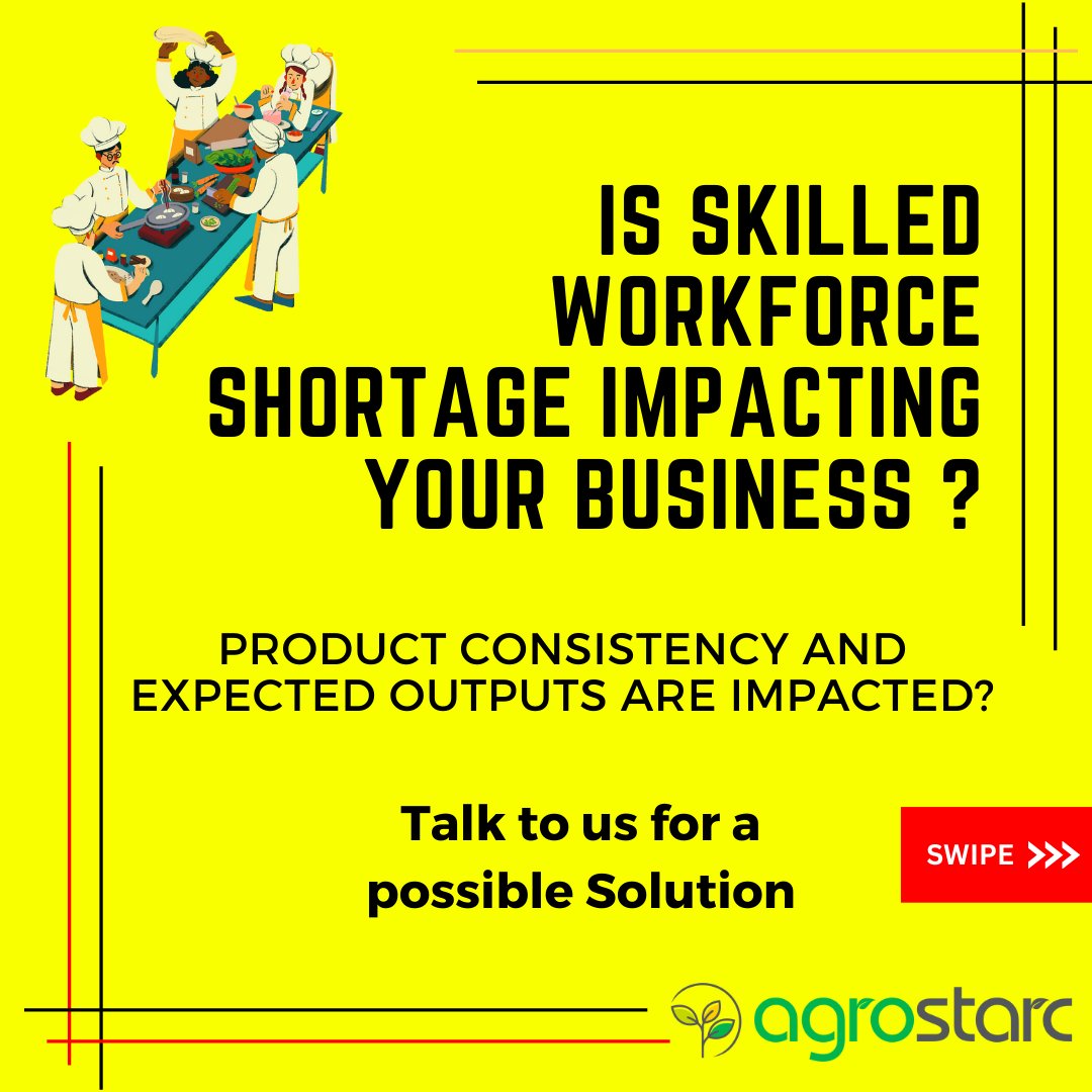 Agrostarc's tweet image. Shortage of Skilled Workforce? Let Us Help You Bridge the Gap and Build streamlined solutions that will Revolutionize your QSR chain.

Visit our website: agrostarc.com

#readytocook #QSRsolutions #foodprocessing #productdevelopment #innovativefoods #foodtech