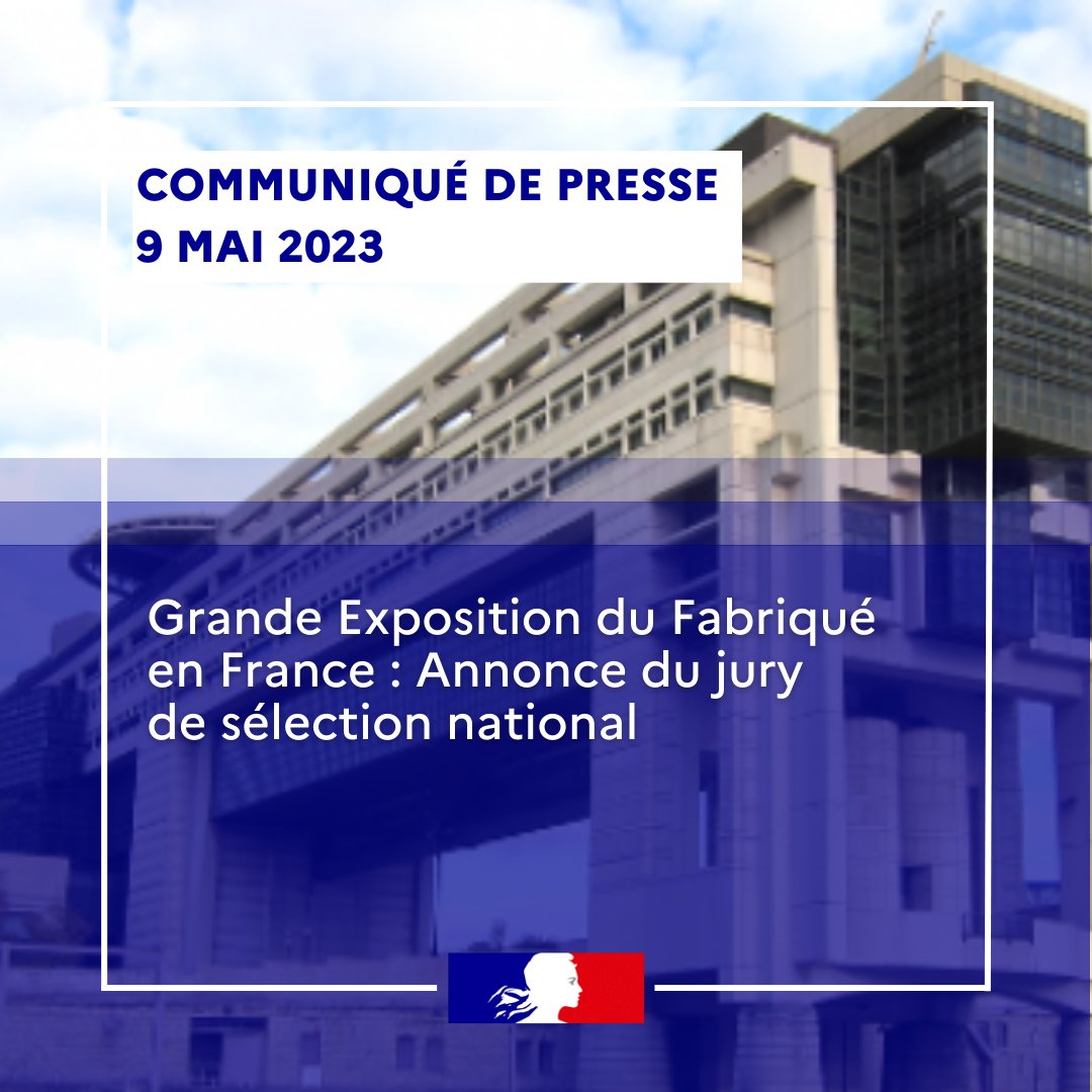 #FabriquéEnFrance | <a href="/BrunoLeMaire/">Bruno Le Maire</a>, <a href="/oliviagregoire/">Olivia Gregoire</a> et <a href="/RolandLescure/">Roland Lescure</a> annoncent la composition du jury qui sélectionnera les produits présentés aux Français lors la Grande Exposition du Fabriqué en France.
Plus d'infos 👉bit.ly/3BaAYq1