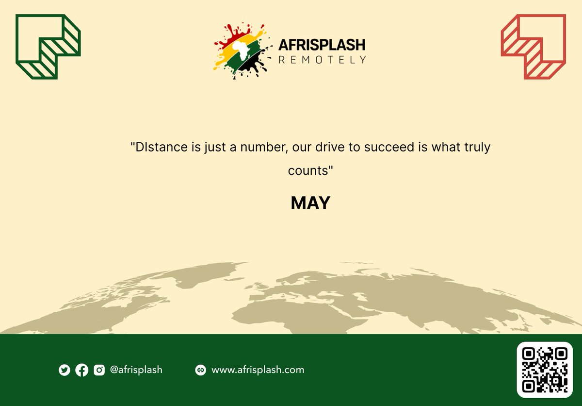 'DIstance is just a number, our drive to succeed is what truly counts'

Join our waitlist Now- afrisplash.com

#Remoteworkcommunity #Globalworkforce #Virtualteam #Collaboratefromanywhere #Connectedremotely #Workingtogether #Distributedteams #Remotebutnotalone #WFH