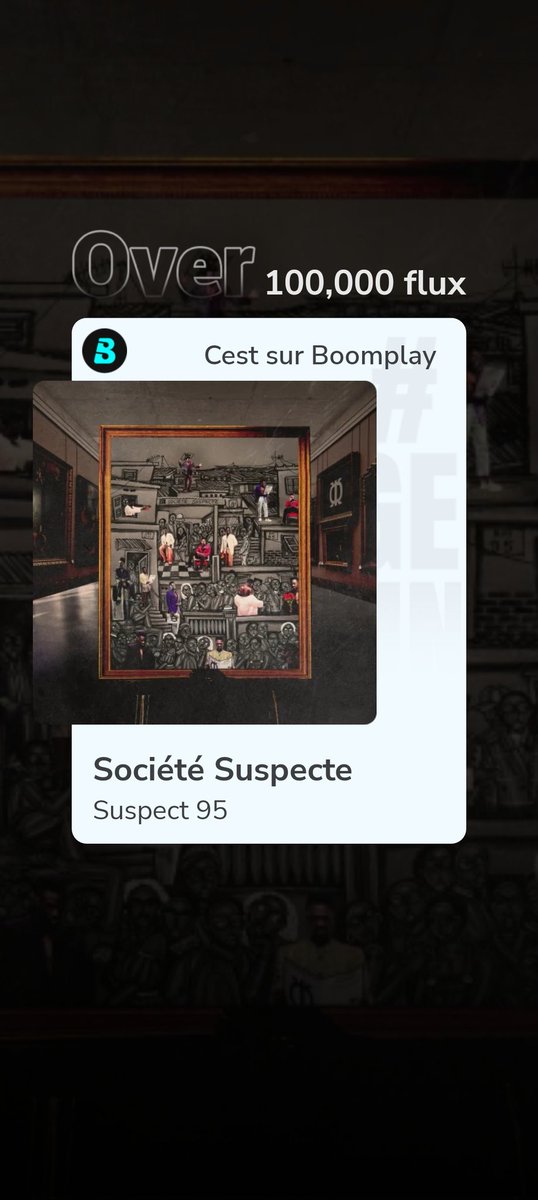 Listen to Société Suspecte by Suspect 95 on Boomplay. boomplaymusic.com/share/album/69…
#SocieteSuspecte 
@suspect_95