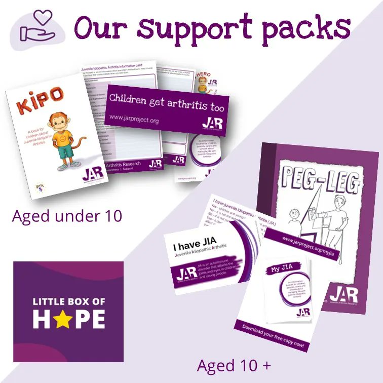 Welcome to all our new followers. We thought it would be good to give a little reminder about our support packs in case you haven't yet requested one for your child. Our support packs are called 'A Little Box of Hope' and can be requested at jarproject.org/hope (UK only)