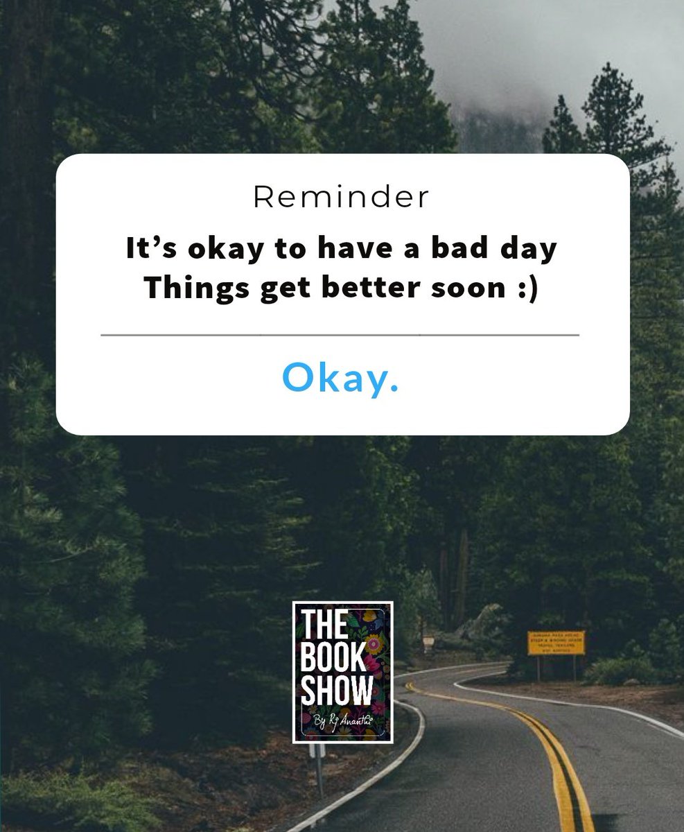 #KuttyReminder
Bad days are gonna exist
Good days are gonna come back to back
Just don't worry! Give yourself a smile and keep moving 🫶✨🌻
.
.
#TheBookShow #rjananthi #goodthoughts #Bookstagram #bookcommunity #bookblogger #booktuber #Bookfluencer #reading #readersofinstagram