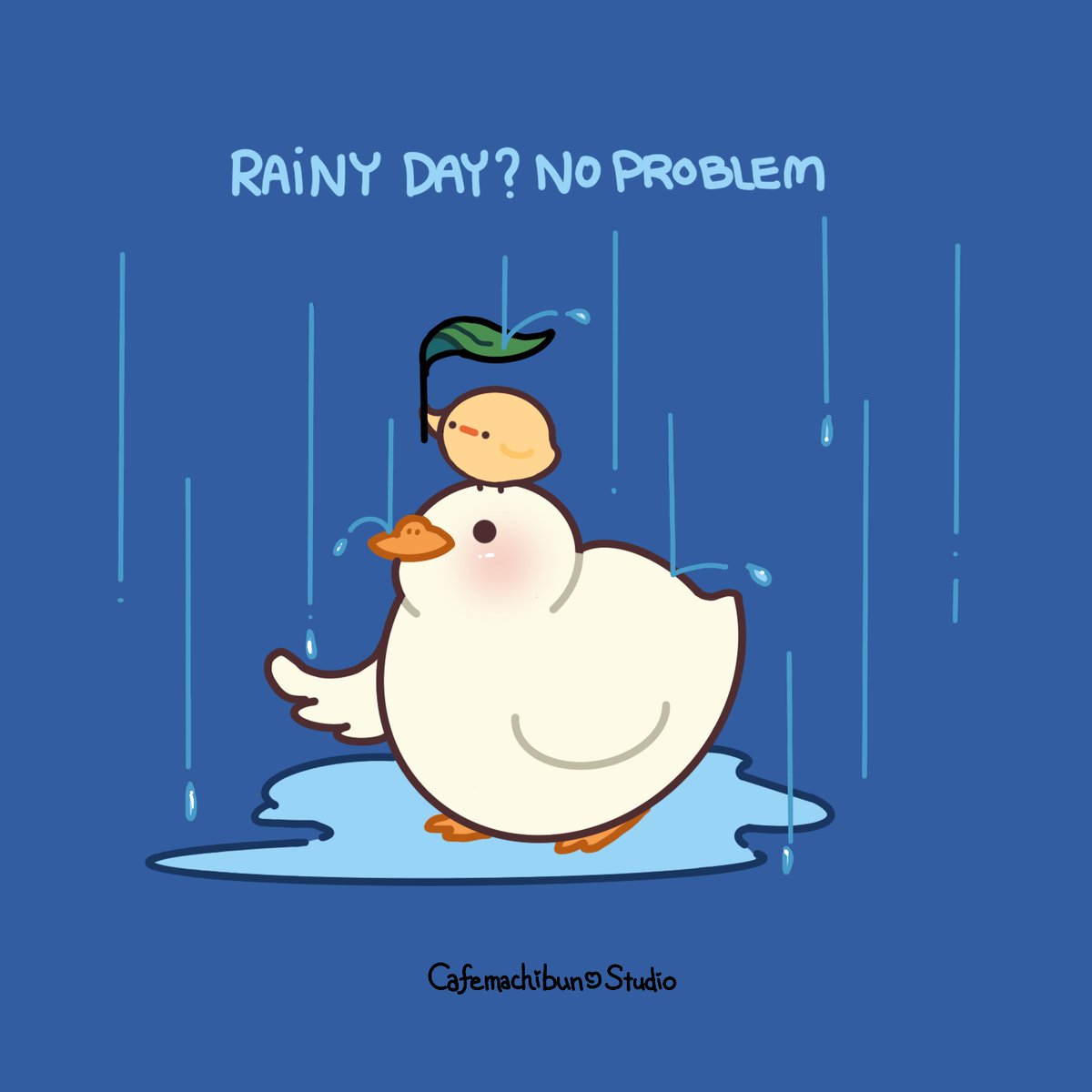Raining? No problem, chickie has got you covered..I think! ☔ Is someone going to tell chickie that the umbrella leaf might be too small for duckie?
#ArtistOnTwitter #cuteart #procreateart #kawaiiart #artmoots #digitalart #foodart #birdart #duck