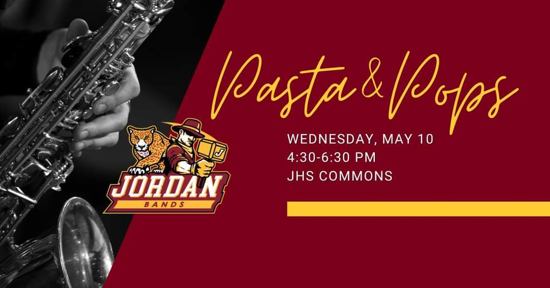 JordanBooster's tweet photo. Please come out and support the JHS Band for their "Pasta and Pops" night this Wednesday!  Funds raised will help with new marching band uniforms!
Please sign up at the link below for the pasta dinner:
https://t.co/Fnu0w73Ioi… https://t.co/pDadMjcPZs
