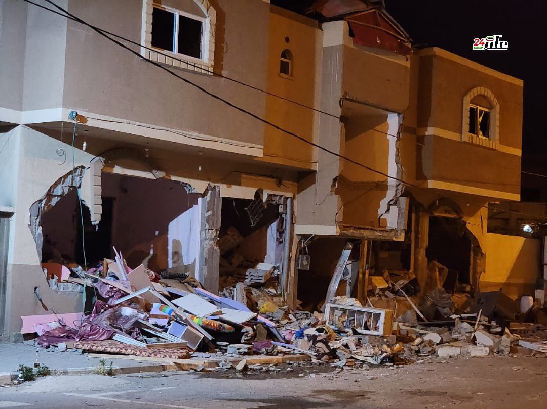 Timesofgaza's tweet photo. The house that was targeted by lsraeli warplanes in a series of airstrikes targeting Gaza Strip during which 12 were killed and 20 others injured. https://t.co/9M88Z0h5tp