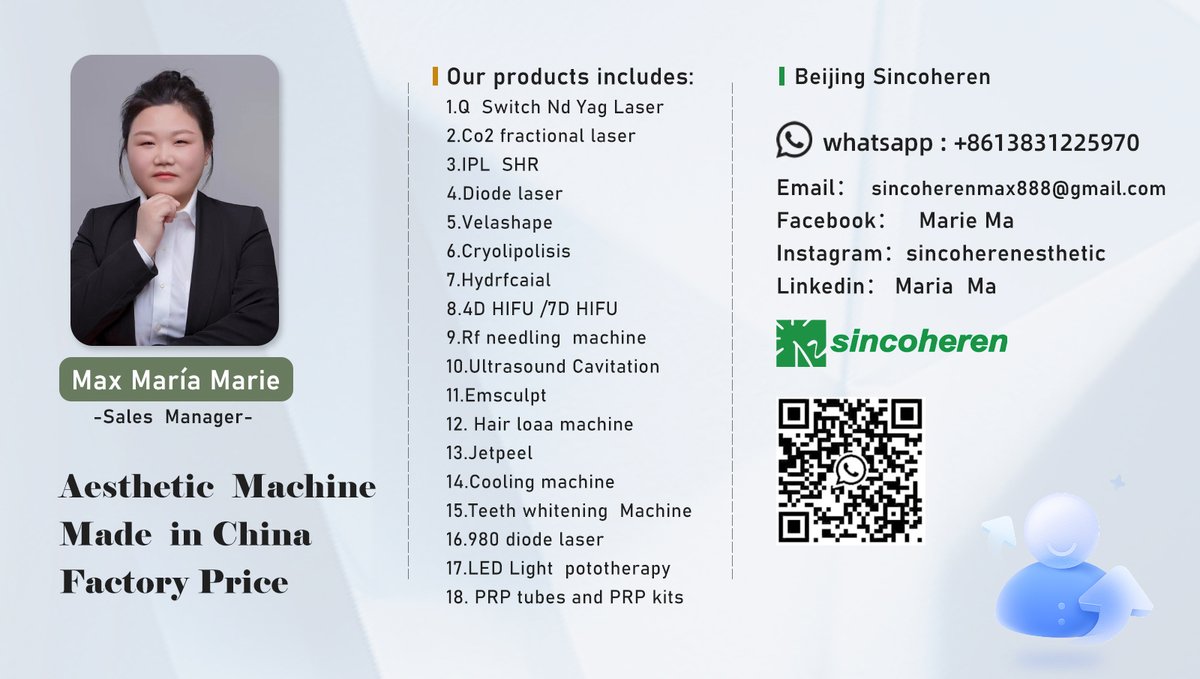 MaxMa6662's tweet photo. hi, 
we are23 years history  manufacturer of aesthetic laser and beauty machine.

#medspa#medicalspa#laserclinic#dermatologist#plasticsurgeon#dermatologa#beautyclinic#aestheticclinic#laserspa#RF#lasers#PRP#filler https://t.co/qeeArhmg2p