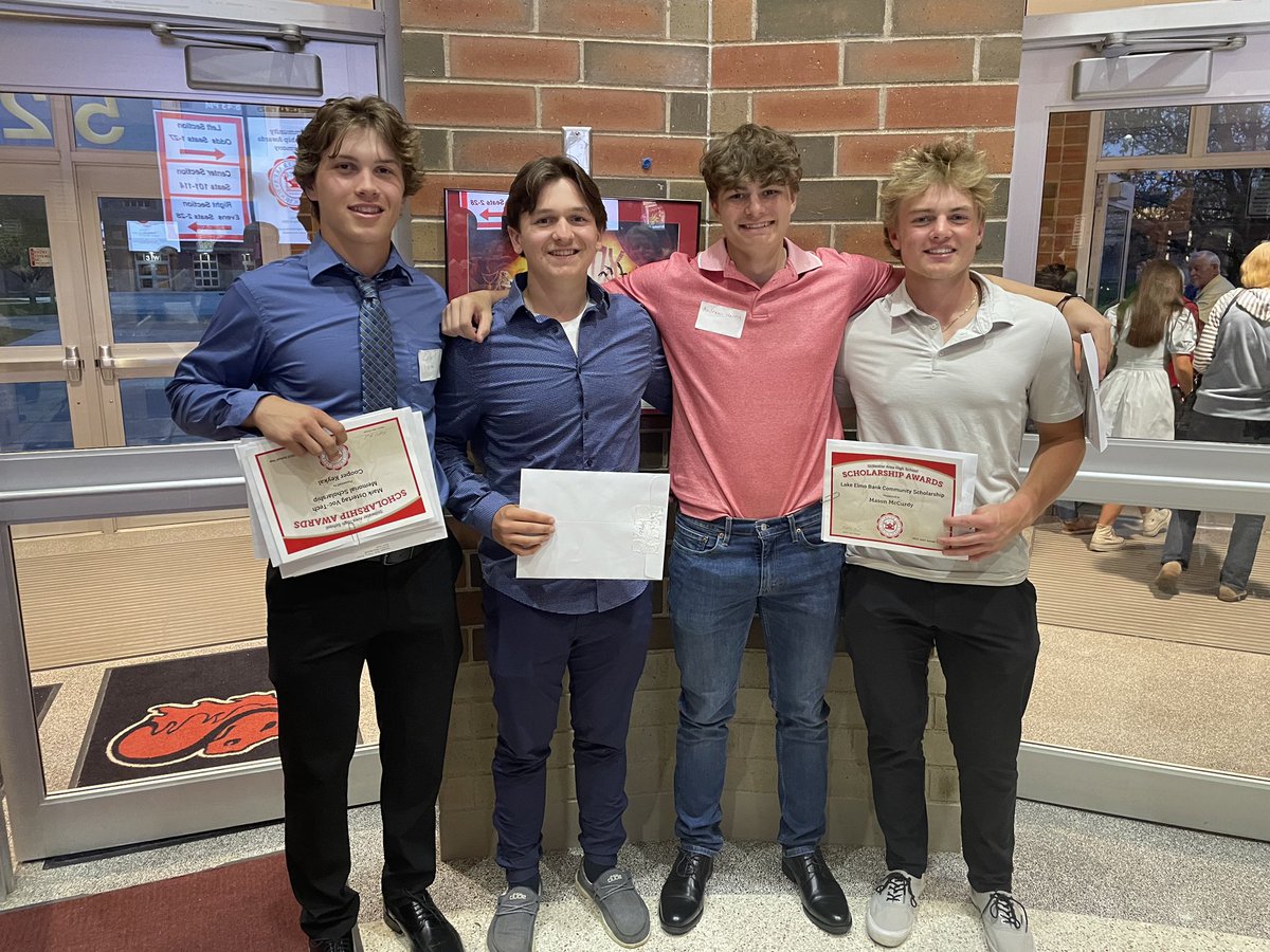 After a 12-0 win over Irondale tonight, these baseball boys cleaned up quick and were recognized for their academic and community achievements at the SAHS scholarships awards ceremony .  Congrats to Cooper, Lou, Andrew & Mason!  Not a bad night!  #ponypride