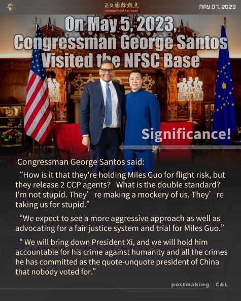 TotterdellHarry's tweet photo. On May 5, 2023, Congressman George Santos Visited the NFSC Base ——Significance! #CongressmanGeorgeSantos #CCPagents #justicesystem #x #XiJinping #theNFSCBase #FREEMILESGUONOW #MilesGuo #NFSC #Internationalnews #hotnews https://t.co/y0ux4ezalb