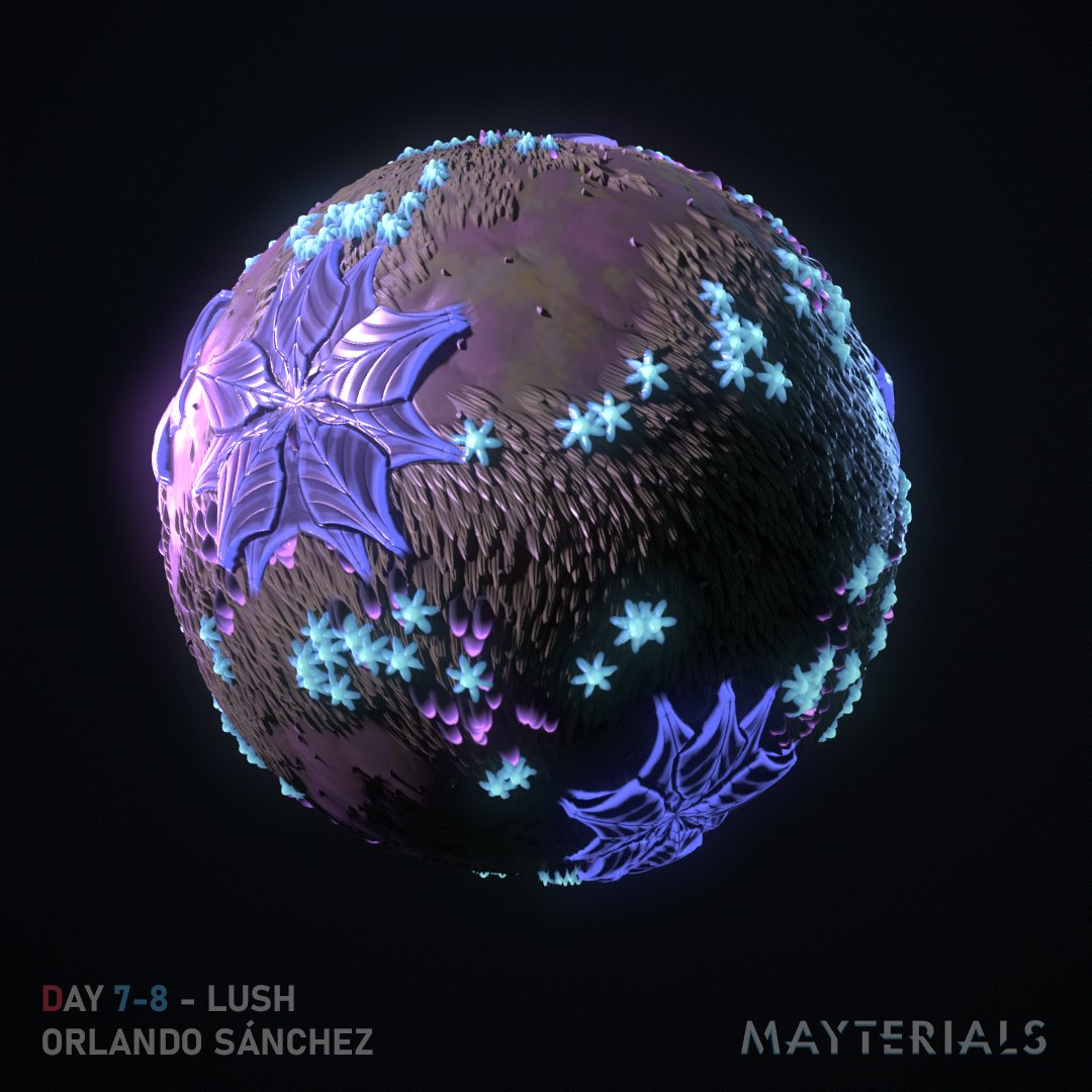 Prompt 4 - Lush, Days 7-8
I really felt like making a pseudo-alien material because i think games like Subnautica look pretty.

<a href="/TheClubDiscord/">The Club</a> 
#Mayterials2023 #Mayterials #SubstanceDesigner