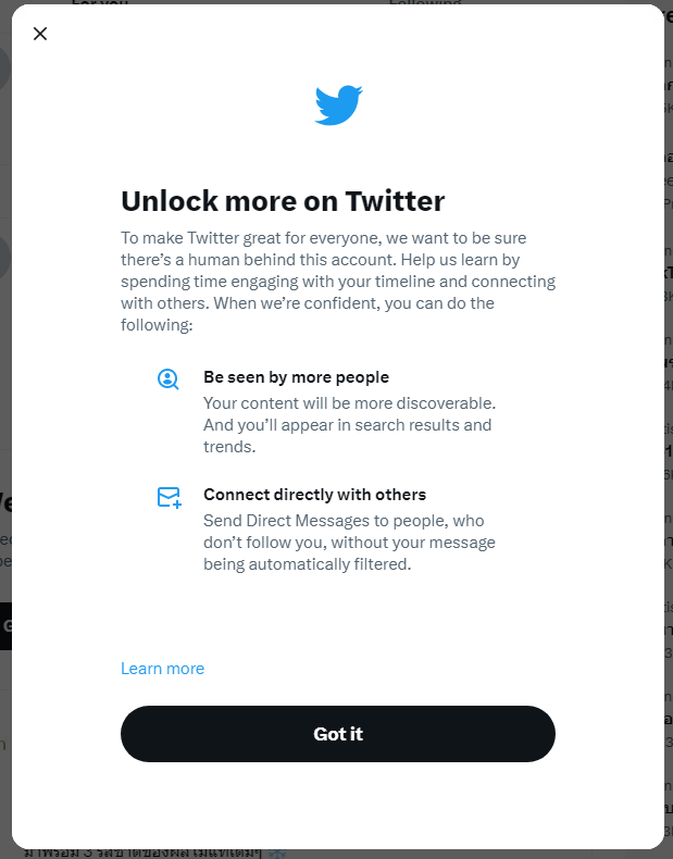 fnad's tweet photo. 🤖I AM NOT A ROBOT 🤖
Wait, that's what a robot would say isn't it?
I got this popup after that last tweet. This little human on this old and mostly dormant account doesn't give five fucks about tweets being seen. https://t.co/2NjyrVmuRF