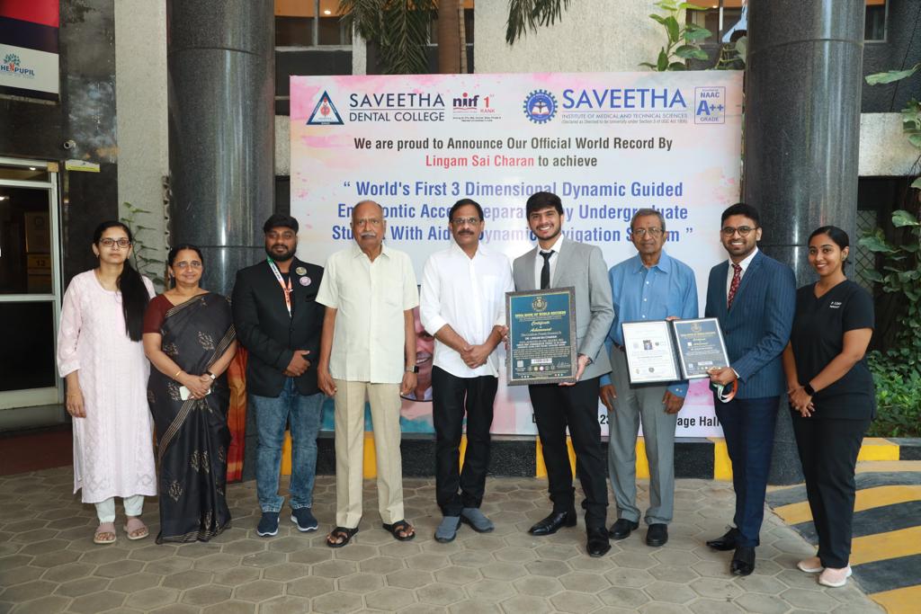 Lingam Sai Charan, an undergraduate student at Saveetha Dental College, has made history by becoming the first undergraduate to successfully perform a Guided Endodontic Access Opening using a Dynamic Navigation System. #awards #dentistry #dentalcare #dental