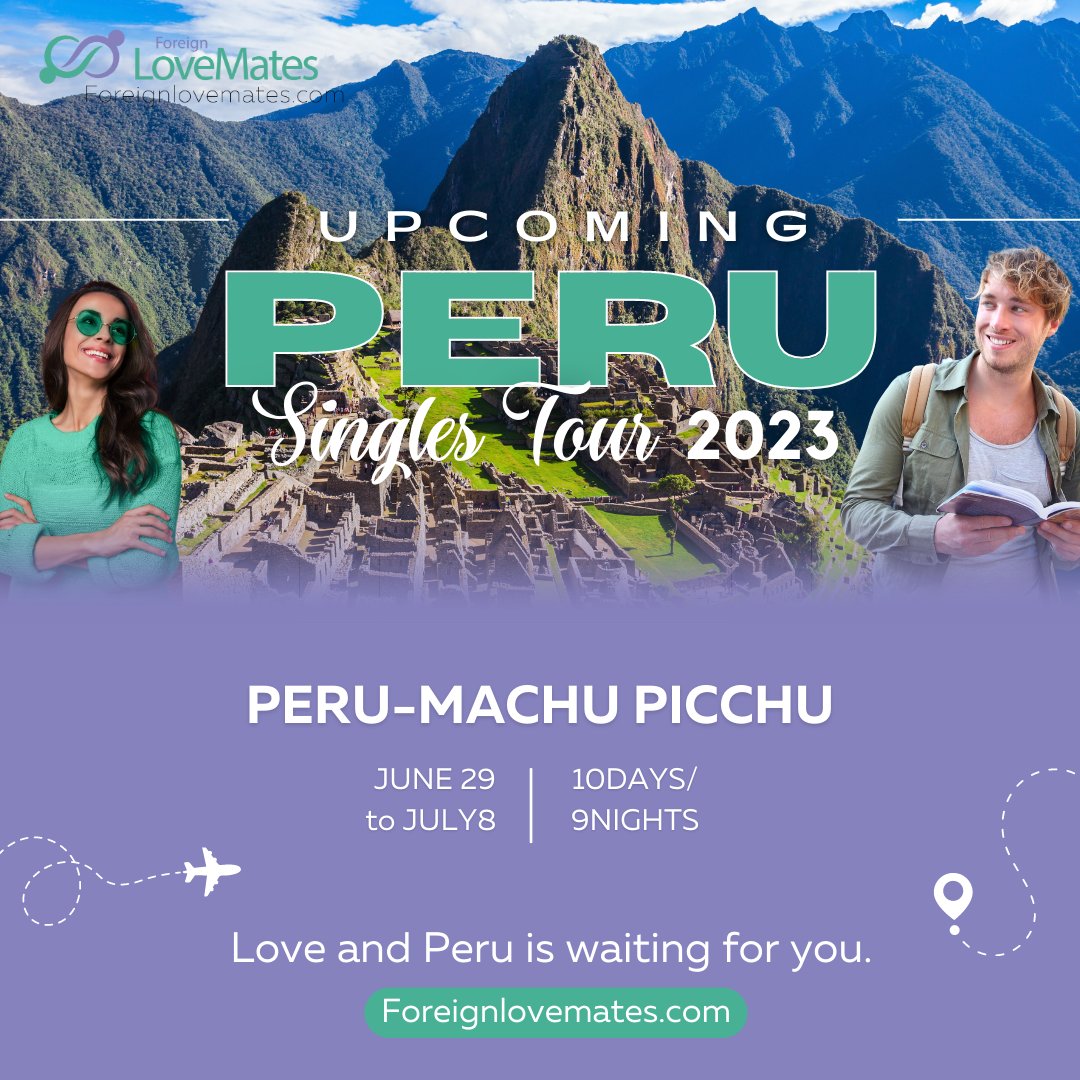 ForeignloveM's tweet image. Discover the country’s culture &amp;amp; get the chance to meet your forever love! Experience #Peru like never before with our upcoming #SinglesTour 2023! ✈🌺

#Findlove here. Book your spot today!
💜 bit.ly/Foreignlovemat… 💜

#lookingforlove #travelperu #matchmaking #onlinedating