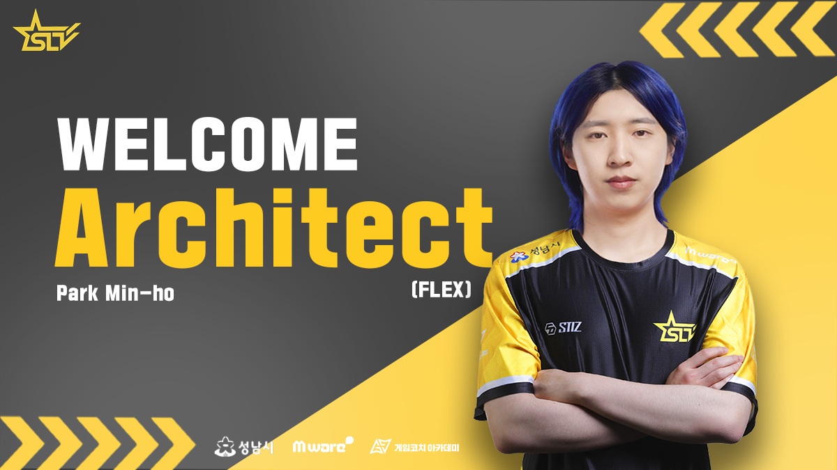 [Welcome, Architect]

오버워치 팀의 Flex 포지션으로 Architect 박민호 선수가 합류하였습니다.
많은 환영과 응원 부탁드립니다.

Min-ho "Architect" Park joins the Overwatch team as Flex.
Please give us a lot of welcome and support.

#SLT #OW #Welcome #Architect